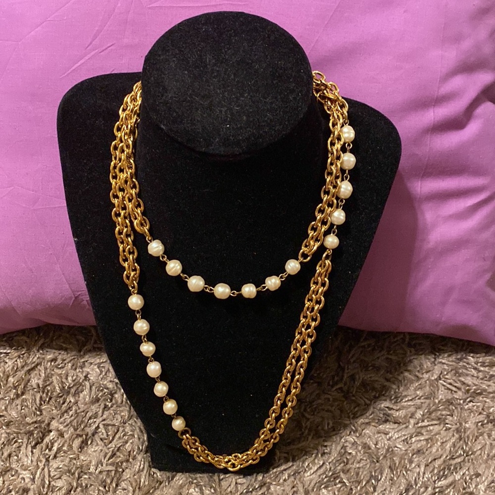 Chanel vintage pearl necklace. Sold